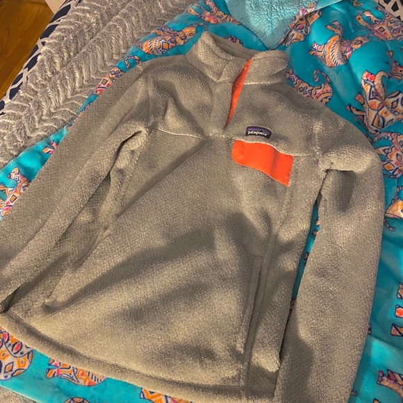 patagonia fleece grey and coral - Picture 1 of 4